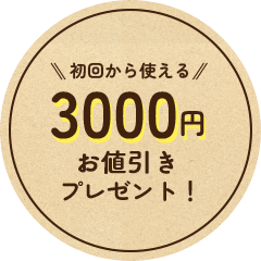 3000円お値引きプレゼント